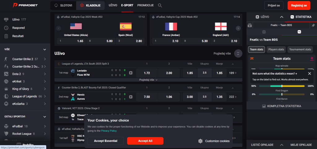 Primobet e-sport